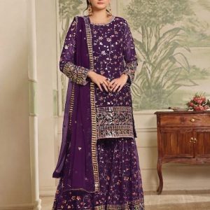 Zarmeen Emaan Premium Embroidered Lawn 3 Piece Unstitched Suit ZE - 663 |  Najma Javaid