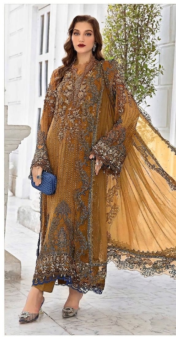 Zarmeen Emaan Premium Embroidered Lawn 3 Piece Unstitched Suit ZE - 755 | Najma Javaid