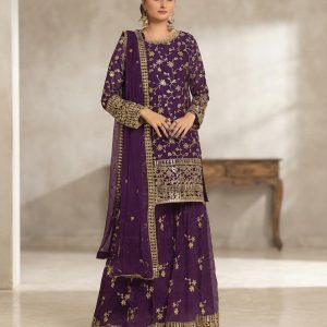 Zarmeen Emaan Premium Embroidered Lawn 3 Piece Unstitched Suit ZE - 663  | Najma Javaid