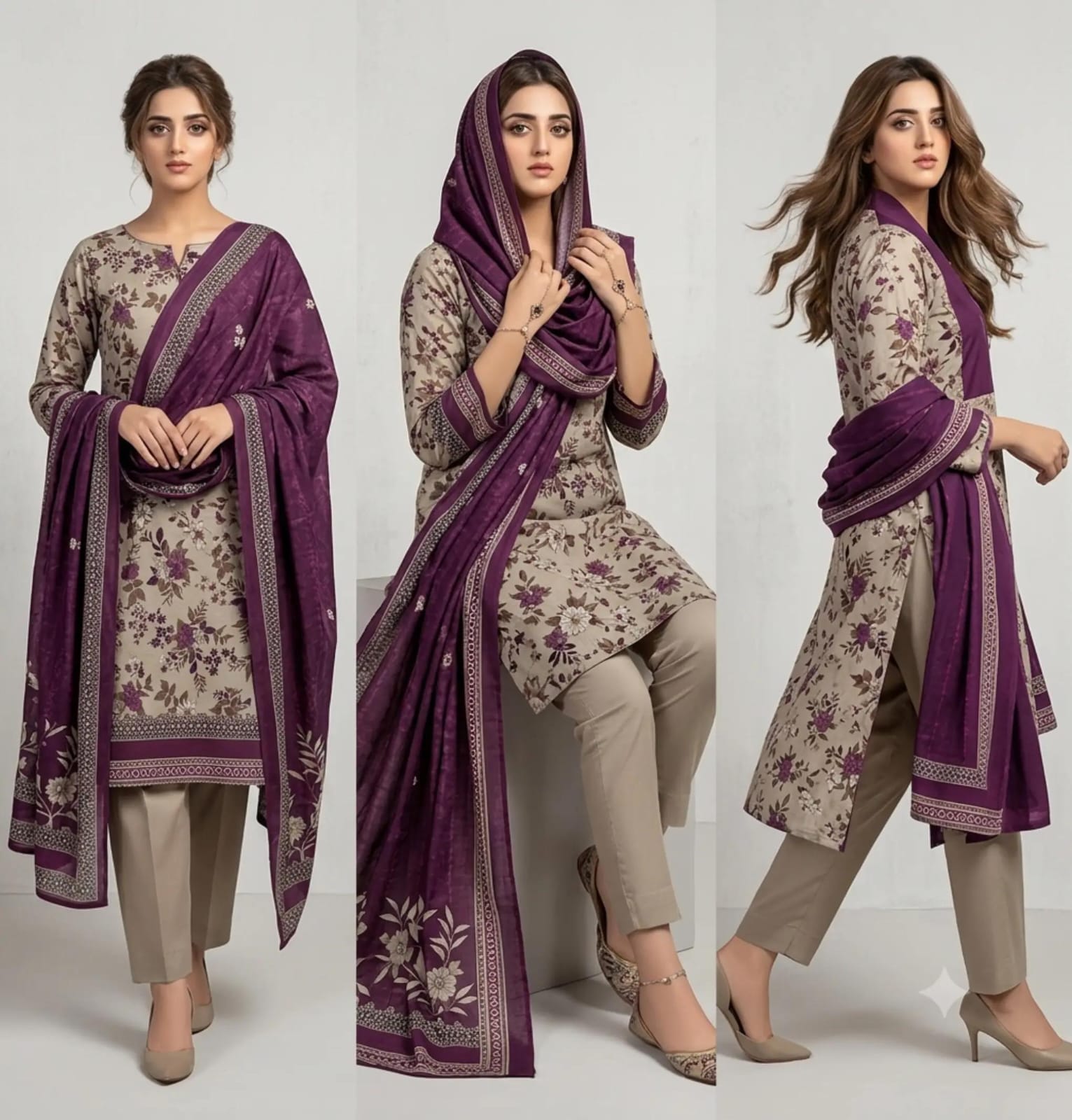 Original Bin Saeed 3 Piece Printed Lawn Suit | Premium Summer Collection