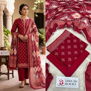 Original Bin Saeed 3 Piece Printed Lawn Suit | Premium Summer Collection