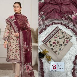 Original Bin Saeed 3 Piece Printed Lawn Suit | Premium Summer Collection