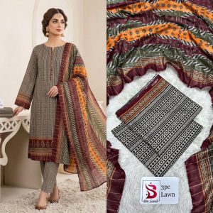 Original Bin Saeed 3 Piece Printed Lawn Suit | Premium Summer Collection