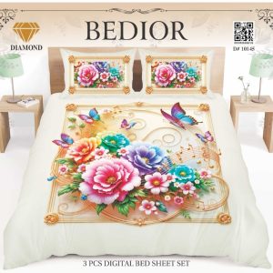 Najma Javaid Bedior 5 Pcs Digital King Size Bed Sheet Set – Premium Soft Digital Printed Bedding Set