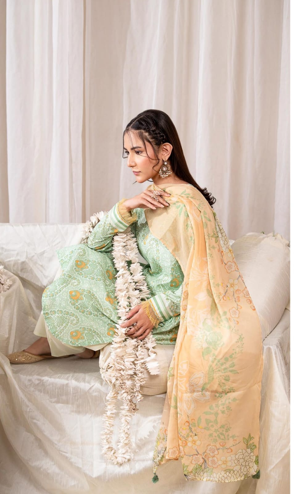 BAAD E SABA by Guljee Arts Printed Lawn 3 Piece with Printed Chiffon Dupatta