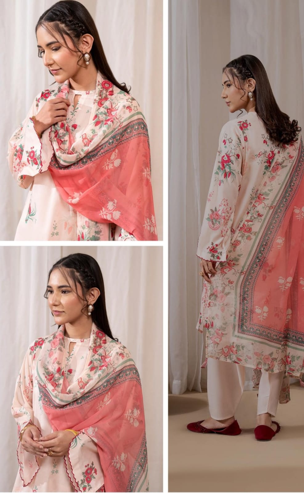 BAAD E SABA by Guljee Arts Printed Lawn 3 Piece with Printed Chiffon Dupatta - Image 3