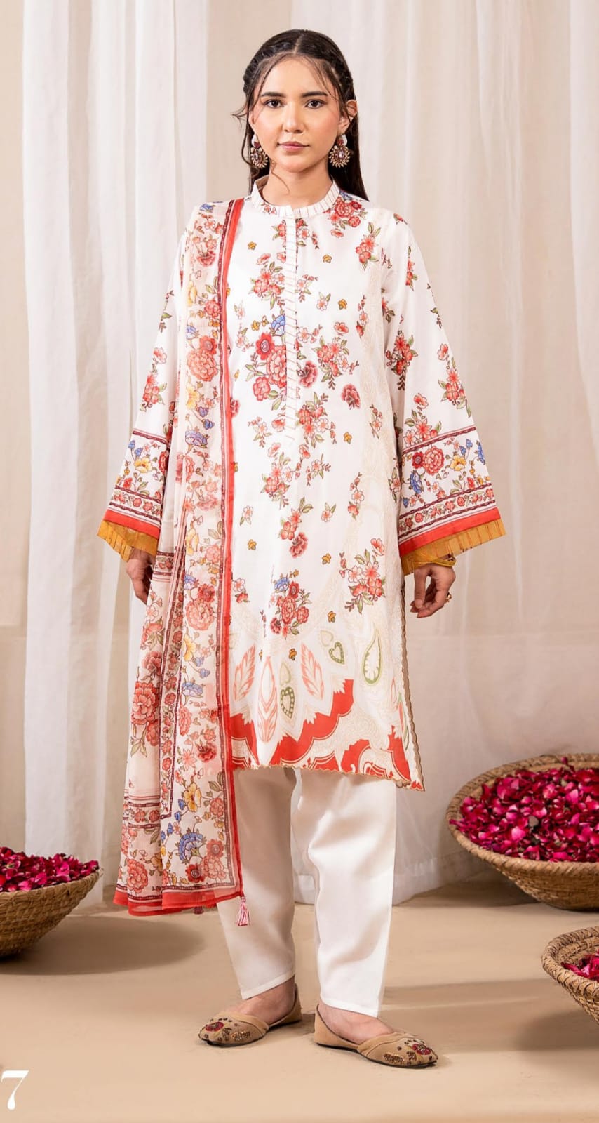 BAAD E SABA by Guljee Arts Printed Lawn 3 Piece with Printed Chiffon Dupatta