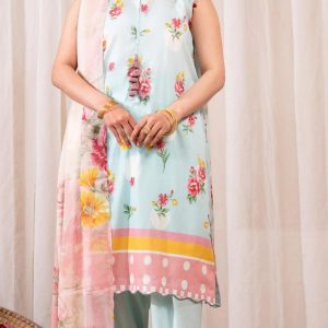 BAAD E SABA by Guljee Arts Printed Lawn 3 Piece with Printed Chiffon Dupatta
