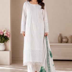 Najma Javaid Premium 3 Piece Stitched Embroidered Lawn Suit