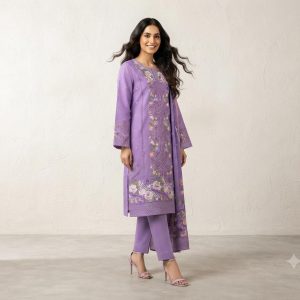 Najma Javaid Premium 3 Piece Stitched Embroidered Lawn Suit