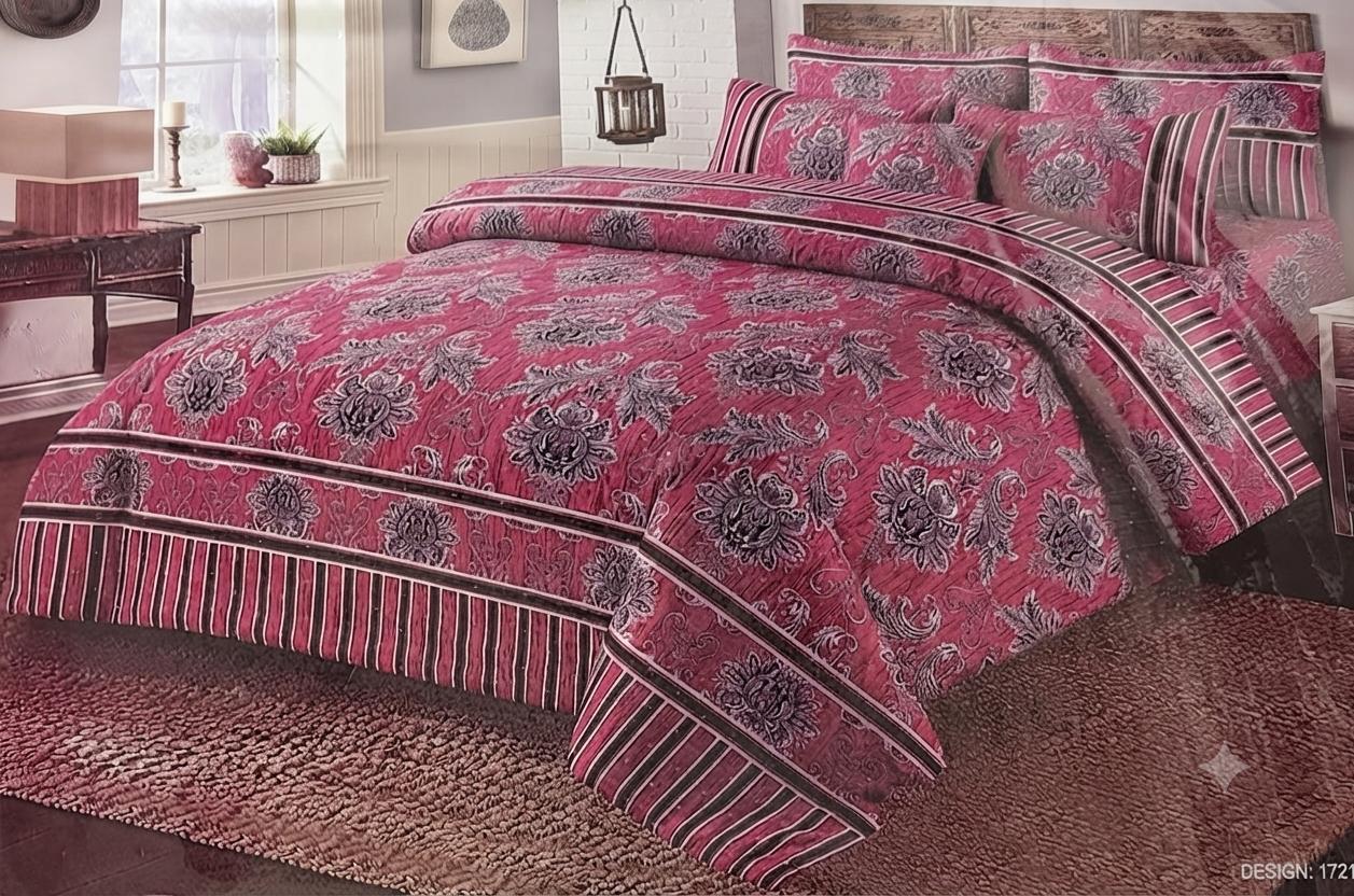 Najma Javaid Premium 7 Piece Bed Sheet Set – Luxury Printed Bedding Set with Complete Bedroom Collection