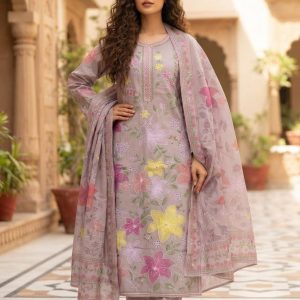 Najma Javaid Premium 3 Piece Stitched Embroidered Lawn Suit