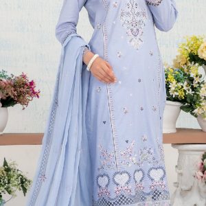 Tawakal Inflorals Fancy Embroidery Lawn with Chiffon Dupatta 3 Piece Unstitched