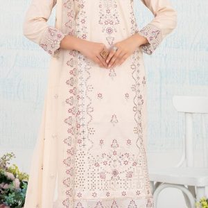 Tawakal Inflorals Fancy Embroidery Lawn with Chiffon Dupatta 3 Piece Unstitched