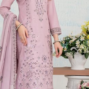 Tawakal Inflorals Fancy Embroidery Lawn with Chiffon Dupatta 3 Piece Unstitched