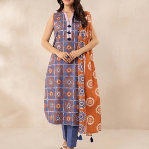 Alkaram Printed Lawn Suit with Printed Dupatta 3 Piece Unstitched