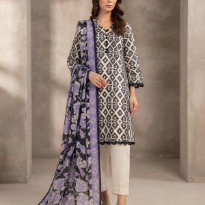 Alkaram Printed Lawn Suit with Printed Dupatta 3 Piece Unstitched