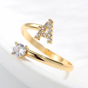 💍Luxury Gold Plated Open Arrow Crystal Ring for Women | Adjustable Fashion Ring💍