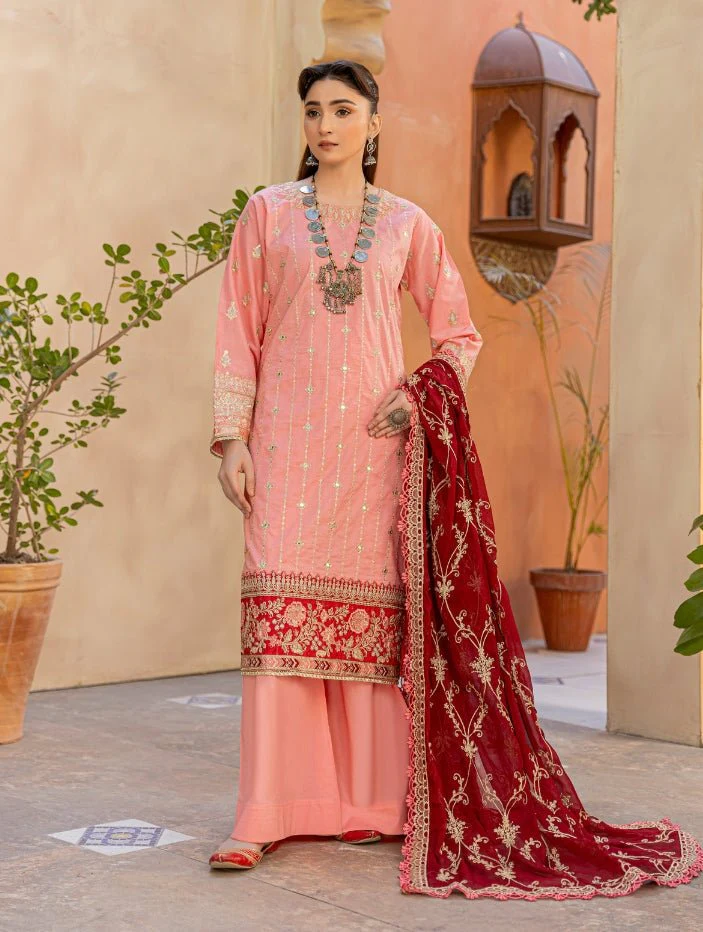 Zarmeen Emaan Premium Embroidered Lawn 3 Piece Unstitched Suit ZE-710 | Najma Javaid