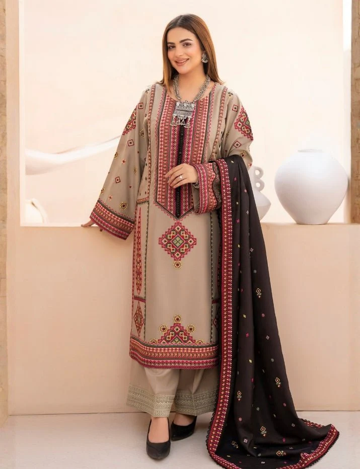 Zarmeen Emaan Premium Embroidered Lawn 3 Piece Unstitched Suit ZE-785 | Najma Javaid