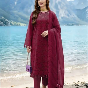 Zarmeen Emaan Premium Embroidered Lawn 3 Piece Unstitched Suit ZE -817 |Najma Javaid