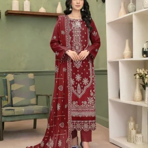 Zarmeen Emaan Premium Embroidered Lawn 3 Piece Unstitched Suit ZE-937 | Najma Javaid
