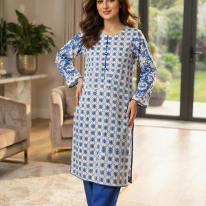 Najma Javaid Premium 2 Piece Stitched Printed Lawn Suit