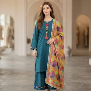 Premium 3 Piece Stitched Embroidered Lawn Suit for Women