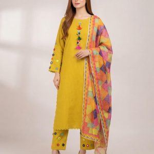 Premium 3 Piece Stitched Embroidered Lawn Suit for Women
