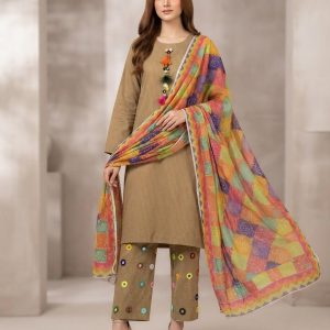 Premium 3 Piece Stitched Embroidered Lawn Suit for Women