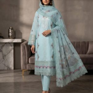 Premium 3 Piece Stitched Embroidered Lawn Suit for Women