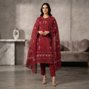 Premium 3 Piece Stitched Embroidered Lawn Suit for Women