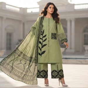 Premium 3 Piece Stitched Embroidered Lawn Suit for Women