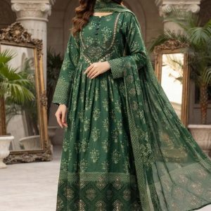 Premium 3 Piece Stitched Embroidered Lawn Suit for Women