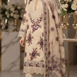 Premium 3 Piece Stitched Embroidered Lawn Suit for Women