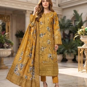 Premium 3 Piece Stitched Embroidered Lawn Suit for Women