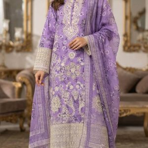 Premium 3 Piece Stitched Embroidered Lawn Suit for Women