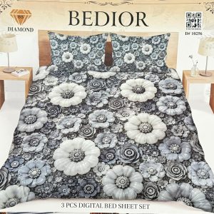 Diamond Crystal 3D Digital Printed King Size Bed Sheet