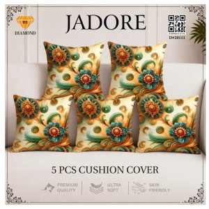 Jadore Diamond 5 Pcs Premium Digital Printed Cushion Cover Set