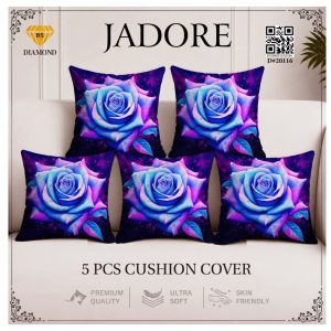 Jadore Diamond 5 Pcs Premium Digital Printed Cushion Cover Set