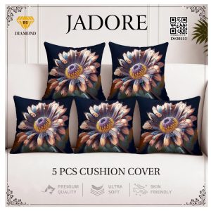 Jadore Diamond 5 Pcs Premium Digital Printed Cushion Cover Set