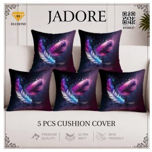 Jadore Diamond 5 Pcs Premium Digital Printed Cushion Cover Set