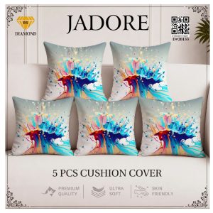 Jadore Diamond 5 Pcs Premium Digital Printed Cushion Cover Set