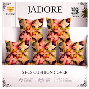 Jadore Diamond 5 Pcs Premium Digital Printed Cushion Cover Set
