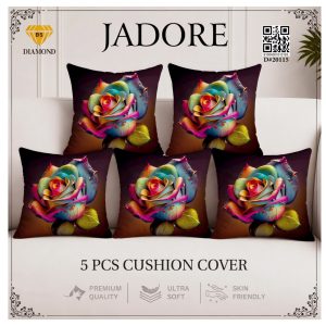 Jadore Diamond 5 Pcs Premium Digital Printed Cushion Cover Set