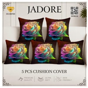 Jadore Diamond 5 Pcs Premium Digital Printed Cushion Cover Set