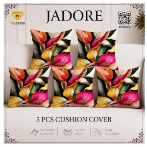 Jadore Diamond 5 Pcs Premium Digital Printed Cushion Cover Set