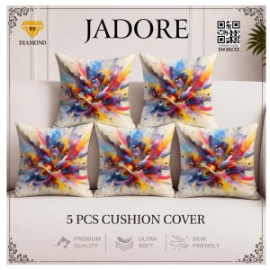 Jadore Diamond 5 Pcs Premium Digital Printed Cushion Cover Set
