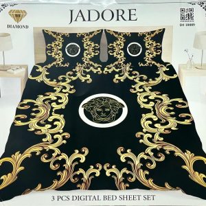 Jadore Diamond 3 Pcs Digital Printed King Size Bed Sheet Set