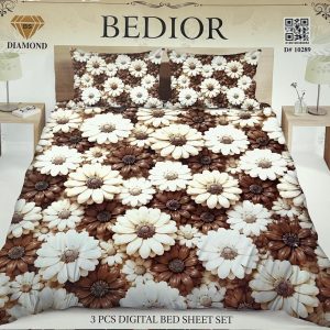 Diamond Crystal 3D Digital Printed King Size Bed Sheet